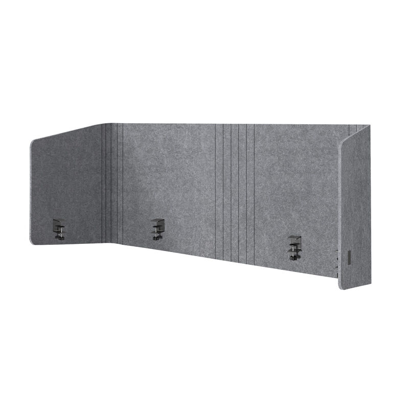 tall privacy desk surround in light grey felt image number null