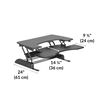 varidesk pro plus 36 black depth of desk base is 24 inches