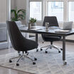 charcoal grey high  back chair shown in conference room setting