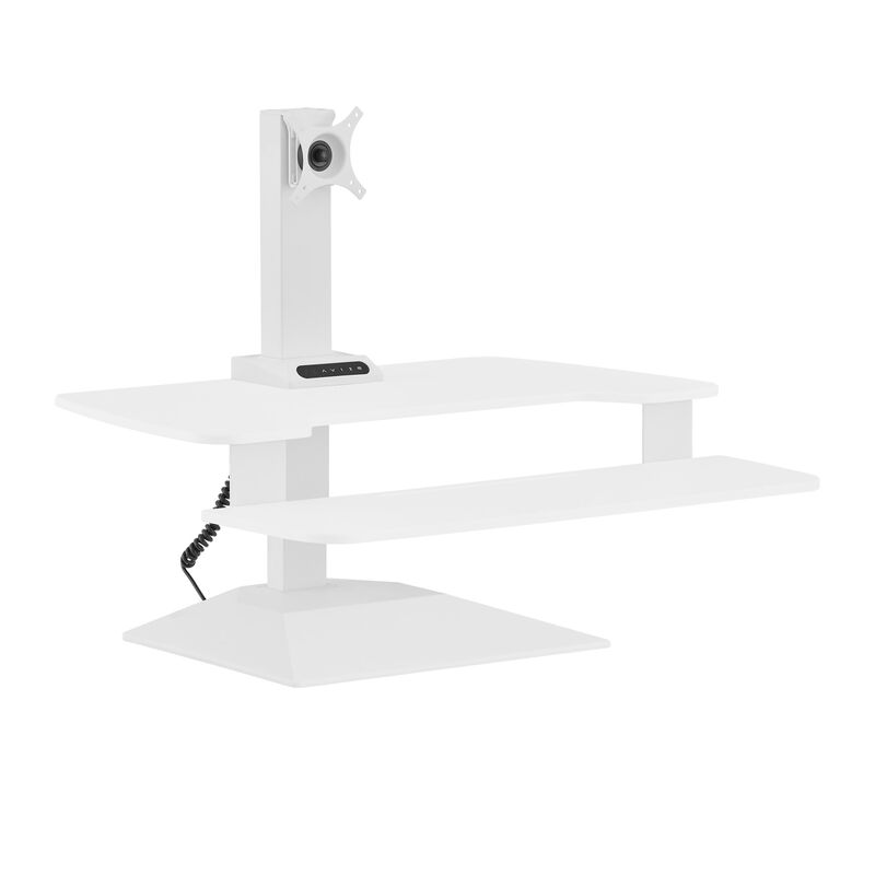 varidesk electric single monitor converter in light wood in a raised position image number null