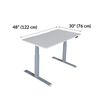 Electric Standing Desk 48x30 White is 30 inches deep and 48 inches wide