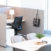 quickflex cubes hook accessory in black displayed on a wall panel in a workspace