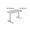 vari essential electric standing desk is 48 inches wide and 24 inches deep 
