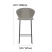 sand grey tall cafe chair is 42 and a half inches tall and 18 and a half inches wide
