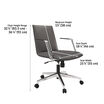 Summit Chair in Warm Grey finish at a side profile with dimensions
