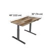 The Electric Standing Desk 48x30 has dimensions of 48 inches long and 30 inches wide