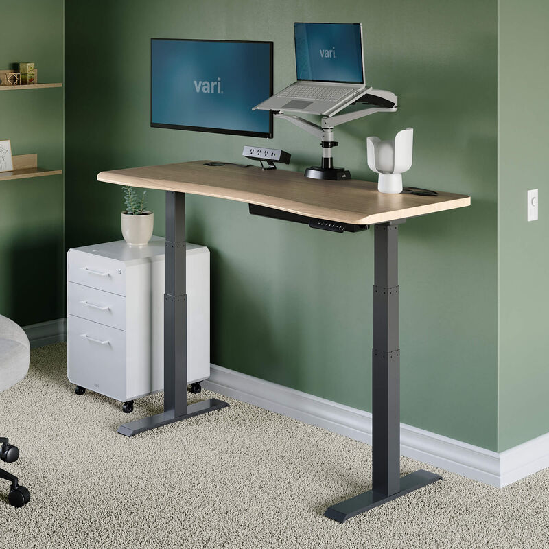 standing desk in a home office setting image number null