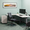 vari task chair in storm grey finish in home setting