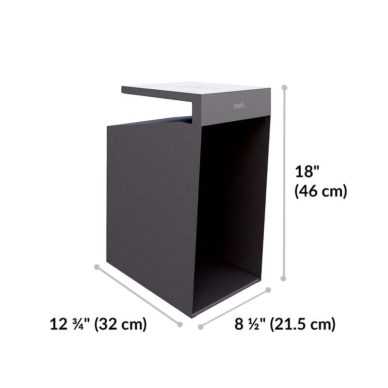 hanging desk cubby is 18 inches tall and 8 and a half inches wide. Cubby is 12 and 3 quarter inches deep  image number null