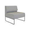 light grey armless seat on white background