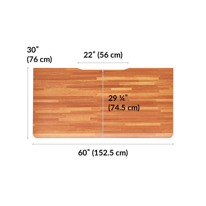 overhead view of standing desktop that is thirty inches deep and sixty inches wide image number 3