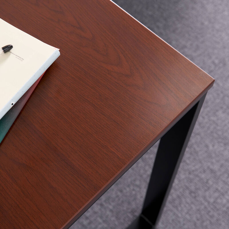 Corner of Essential Desk 48x24 Two Leg in rose wood image number null