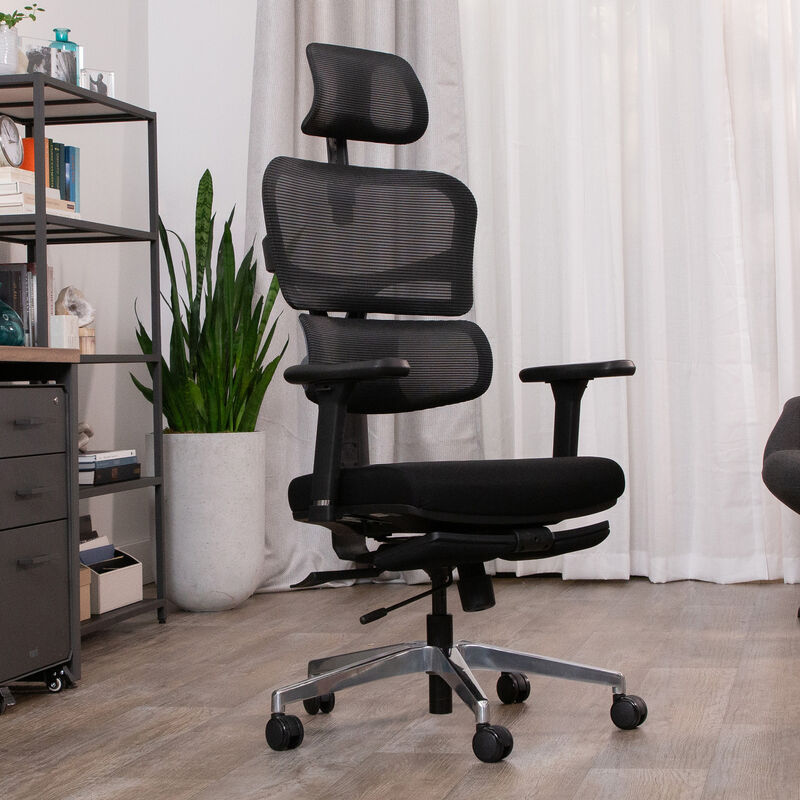 vari comfortflex office chair in black finish used in a home office image number null