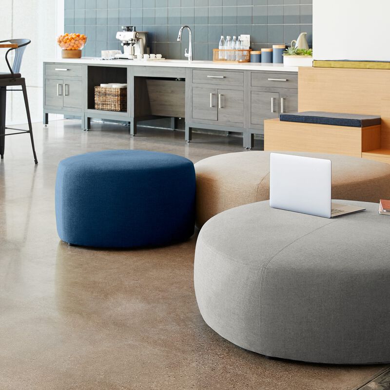 navy small ottoman in lounge setting image number null