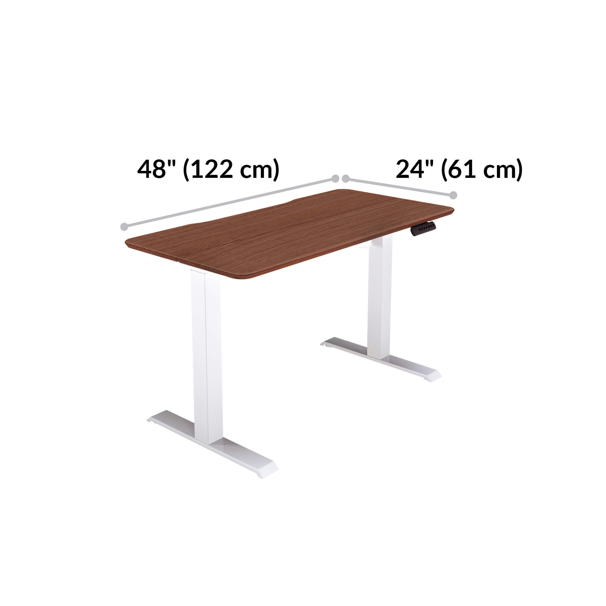 Splice Top Desktop with Stable T-Style Legs Hazel Wood Vari Essential Electric Standing Desk 48 x 24 Height Adjustable Sit to Stand Desk for The Home Office 