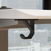 zoomed in vari undermount bag hook attached to desk