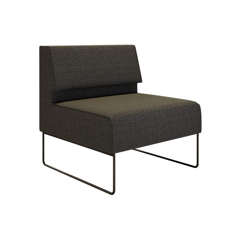 deep grey armless seat on white background image number null