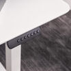 closeup of corner of vari essential electric standing desk 