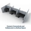 connect, concentrate and collaborate in a defined space with new quickflex cubes