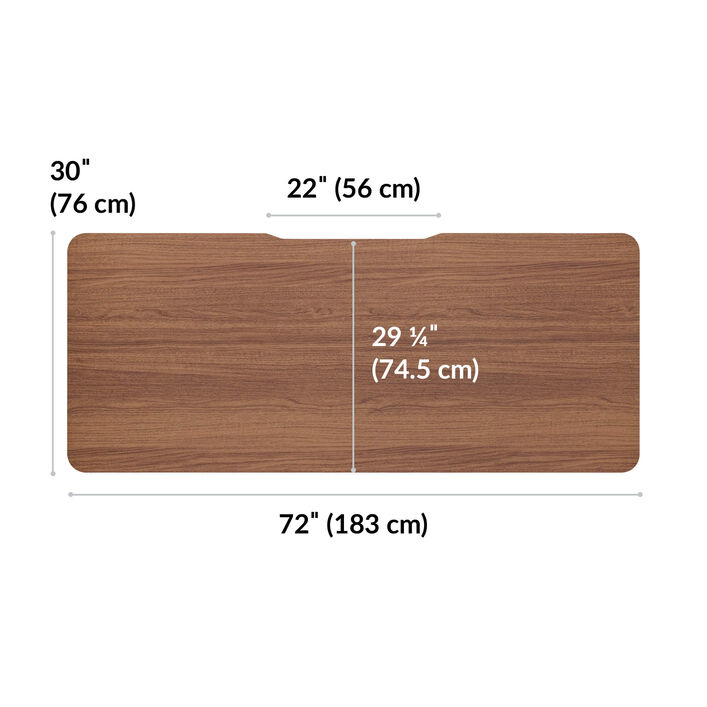 overhead view of standing desktop that is thirty inches deep and seventy two inches wide image number 3