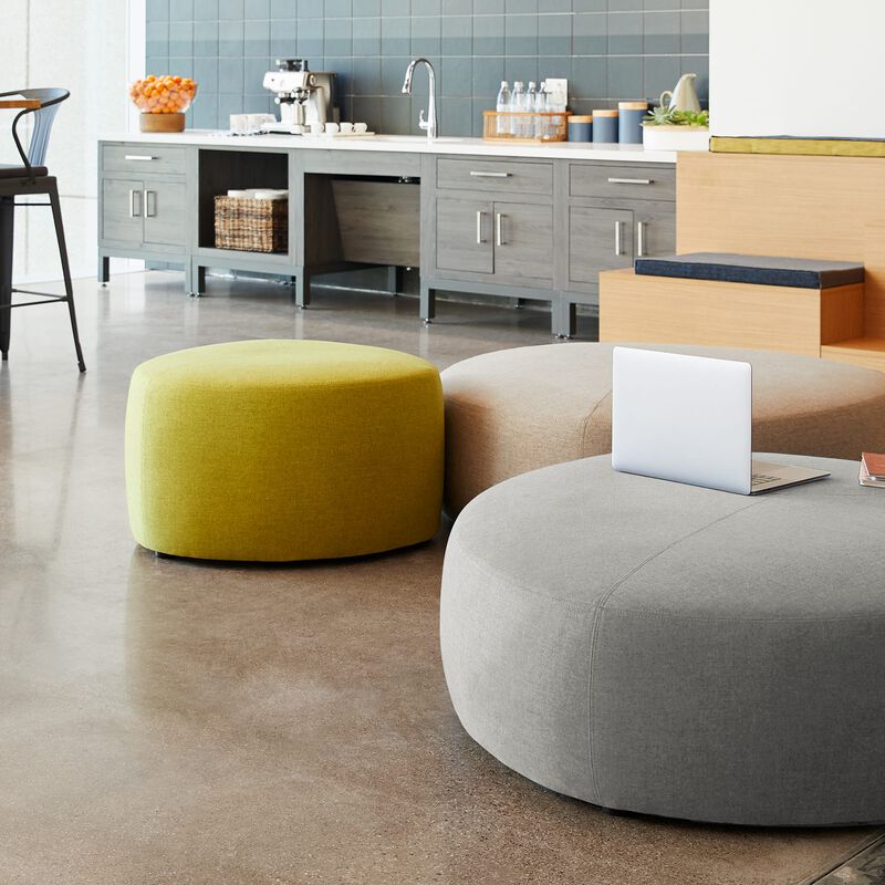 light green ottoman in lounge setting image number null