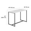 angle view of the standing work table with measurements