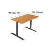 Electric Standing Desk 48x30 Butcher Block is 30 inches deep and 48 inches wide