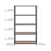 5-tier shelf in reclaimed wood finish with measurements
