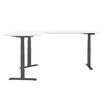 side view of the white finish l shape electric standing desk
