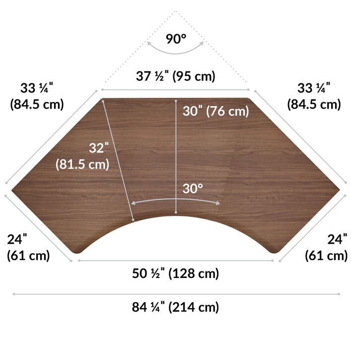 overhead view of standing desktop that is eighty four inches wide and thirty two inches deep image number 3