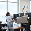 varifocus canopy closed with desk clamps shown