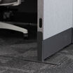 close up view of the foot stand on the panel
