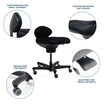 seat heigh range of core cair is seventeen inches to twenty one and a half inches