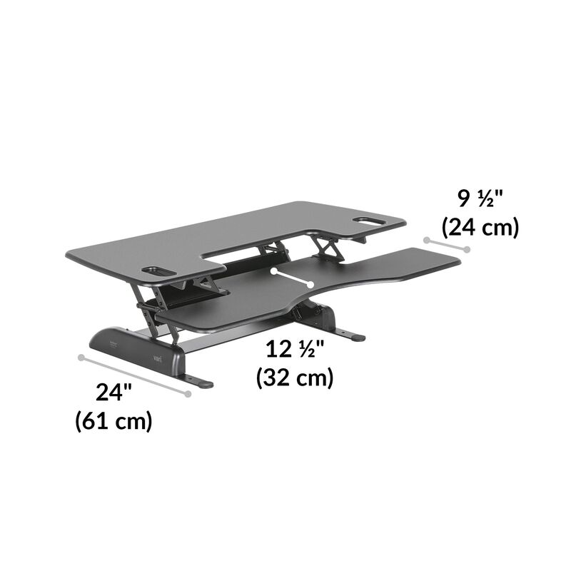 VariDesk&reg; Pro Plus&trade; 48 Black base is 24 inches deep image number null