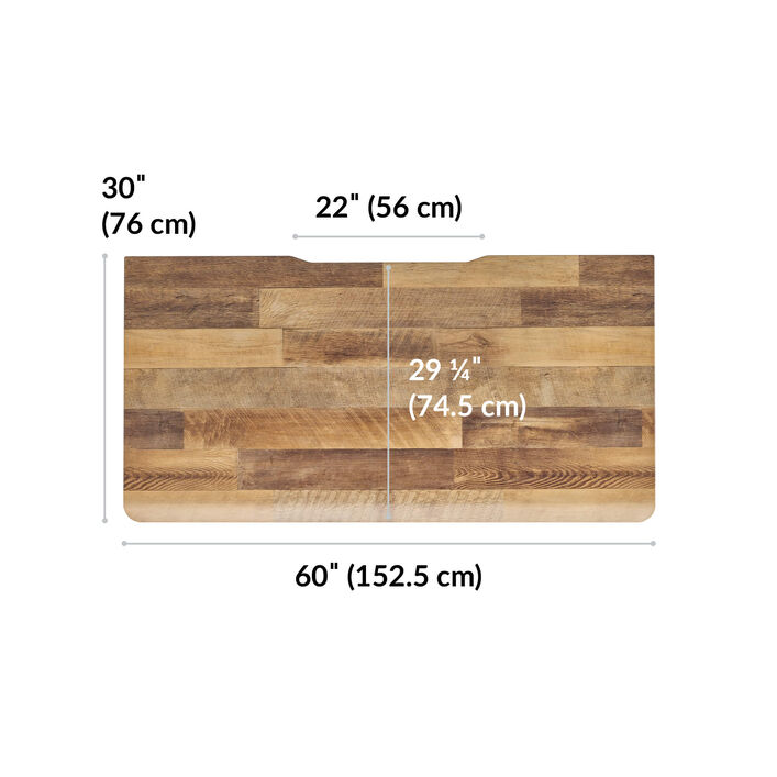 overhead view of standing desktop that is thirty inches deep and sixty inches wide image number 3