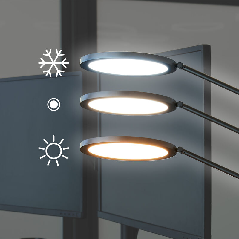 three icons that display warm natural and cool lighting variations image number null