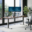 lowered desk in a home office setting