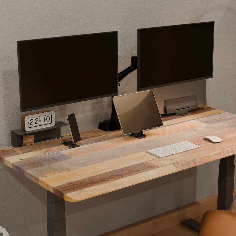  Close up of Electric Standing Desk 60x30 with tech track showing track image number null