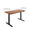 solid wood electric standing desk with a length of sixty inches and thirty inches deep