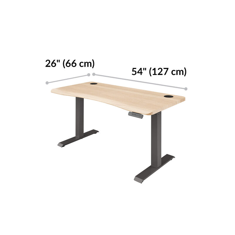 ergo electric standing desk is 54 inches long and has a depth of 26 inches image number null