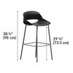 one tall wave side chair in front of a white background with dimensions