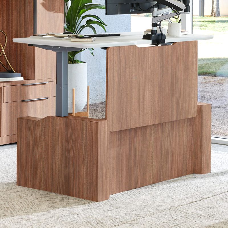 close up shot of electric standing desk base  image number null