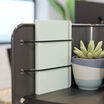 close up corner accessory panel with journal