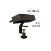 power hub is eight and a quarter inches wide and two and a half inches deep