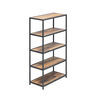 angle view of reclaimed wood 5 tier shelf