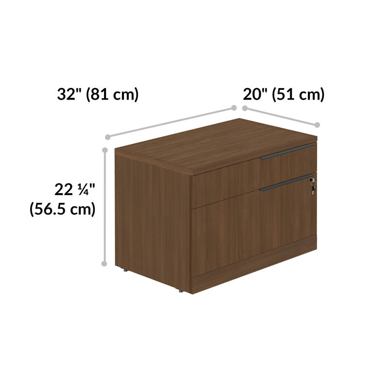 executive lateral file cabinet is 32 inches wide, 20 inches deep, and 22 and a quarter inches tall. image number null