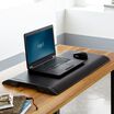 VariDesk&reg; Laptop 30&trade; Black in lowered position at office