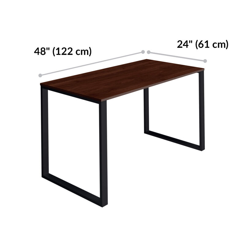 Essential Desk 48x24 Two Leg in rose wood is 48 inches wide and 24 inches deep image number null