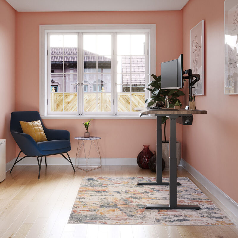standing desk in a home office setting image number null