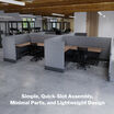 quickflex cubes are simple, quick slot assembly, minimal parts and lightweight design